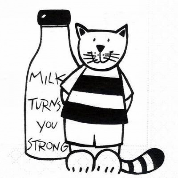 s4142 – Katze – Milch – Servietten – Packung – 20 Stück