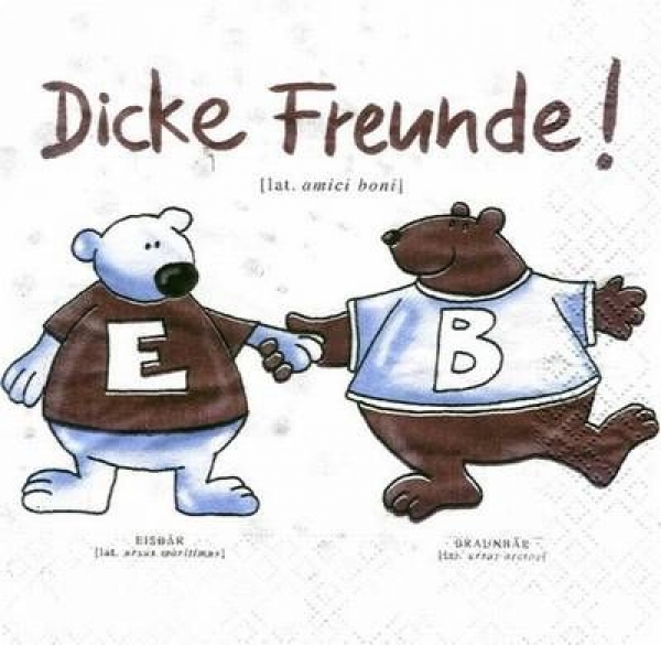 s4254 -  Dicke Freunde - Servietten - Packung - 20 Stück