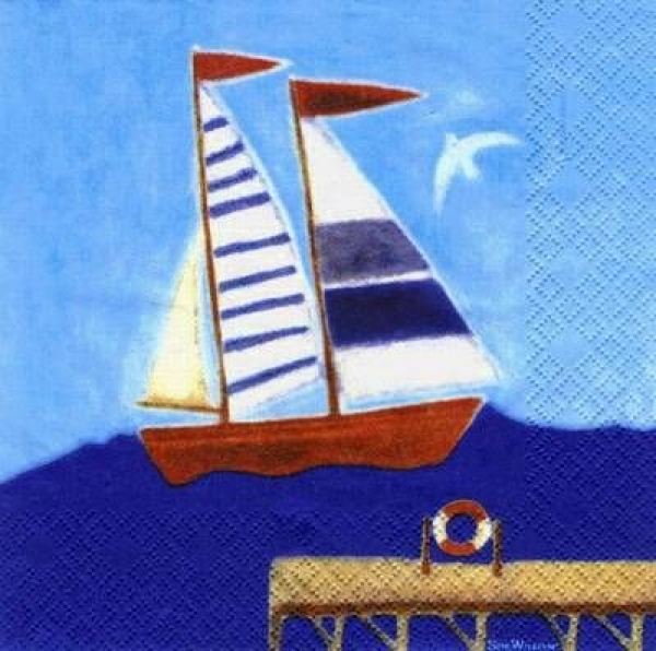 s4256 -  Sailboat - Servietten - Packung - 20 Stück