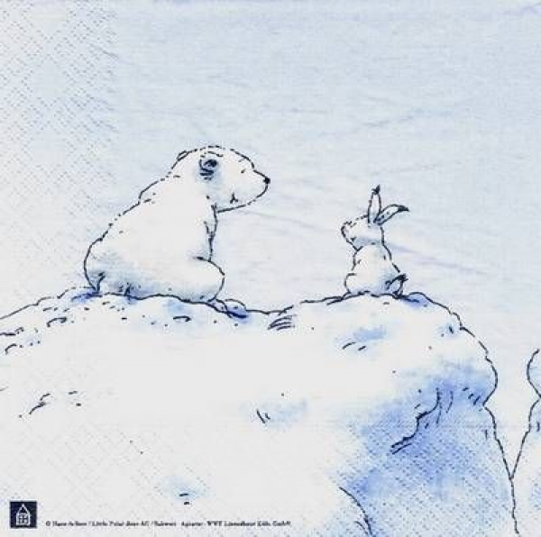 s4310 – Eisbär trifft Hase – Servietten – Packung – 20 Stück