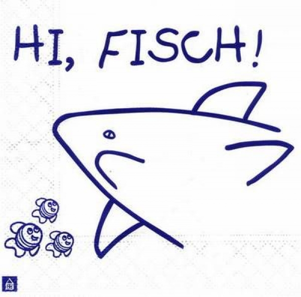 s4347 - Hi, Fisch - Serviette - Stückpreis