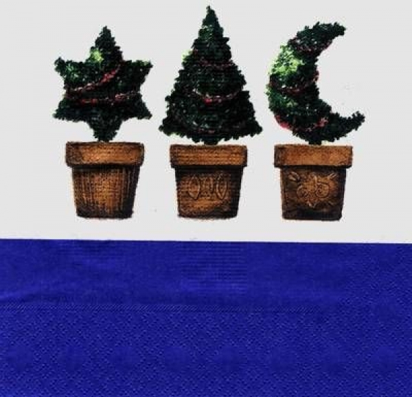 s4366 - Christbaum-Trio - blau - Servietten - Packung - 20 Stück