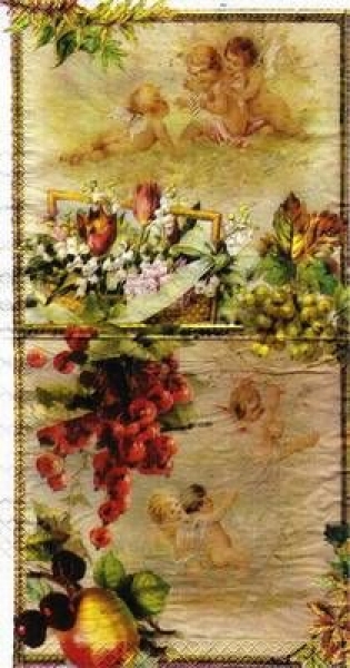s4882 - Cherubs with Fruit - SCHWEDEN - Servietten - Packung - 20 Stück