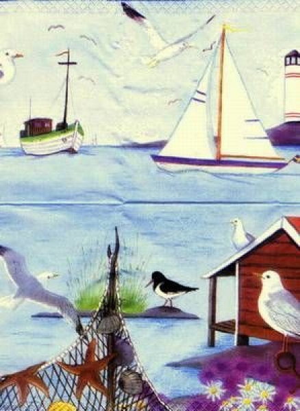 s4x0208 - Am Meer - Schweden - Servietten - Packung - 20 Stück