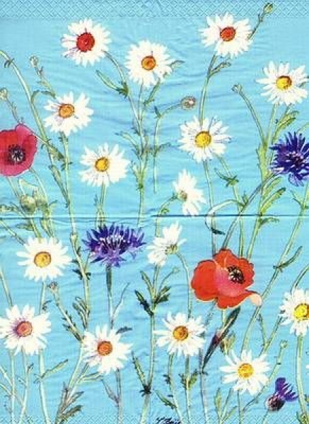 s4x0601 – Sommerblumen – SCHWEDEN – Servietten – Packung – 20 Stück