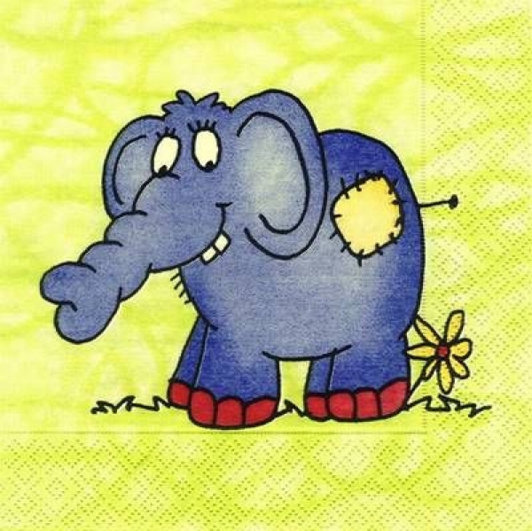 s4x0770 - Lustiger Elefant - Servietten - Packung - 20 Stück