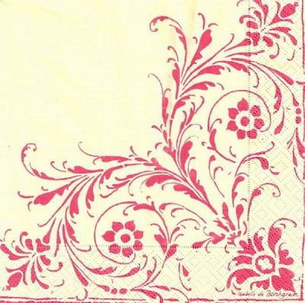 s4x1141 – Blumenranke – Bordüre – Servietten – Packung – 15 Stück