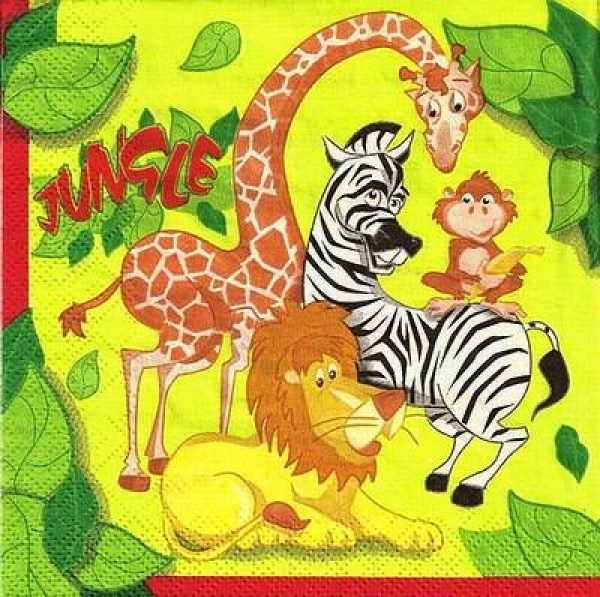 s4xx0861 - Jungle Animals - Servietten - 2lagig - Packung - 20 Stück