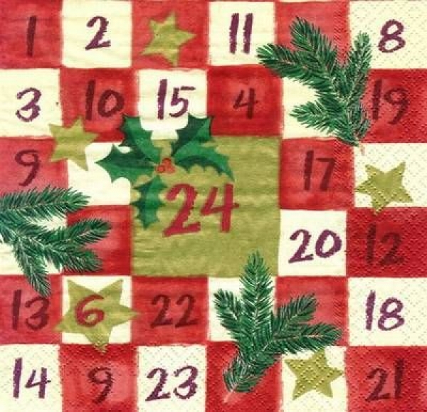s5149 - Adventzahlen - Servietten - Packung - 20 Stück