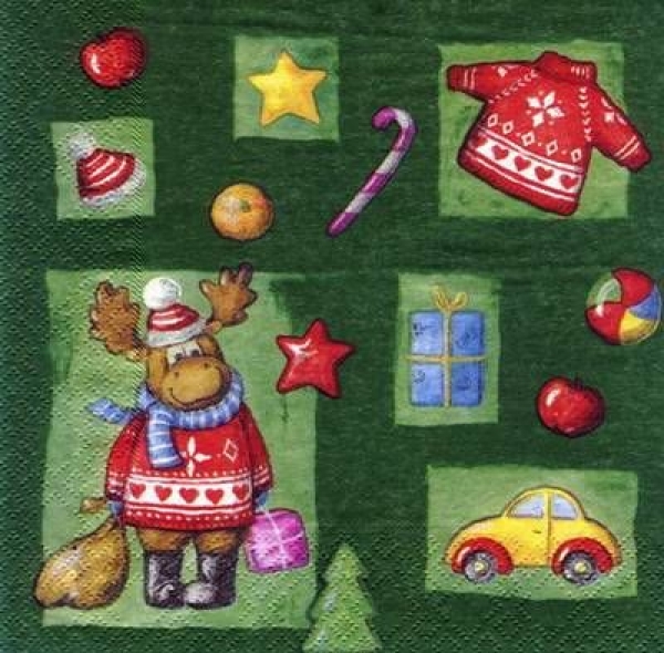 s5163 - Funny Elk - Napkins - Package - 20 pcs.