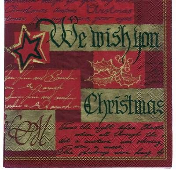 s5276 - Christmas Message - red - Servietten - Packung - 20 Stück