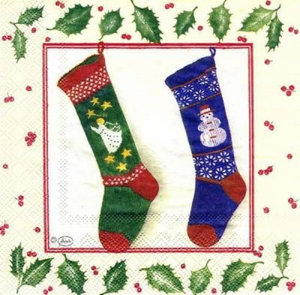 s5297 - X-Mas Stocking - Servietten - Packung - 20 Stück