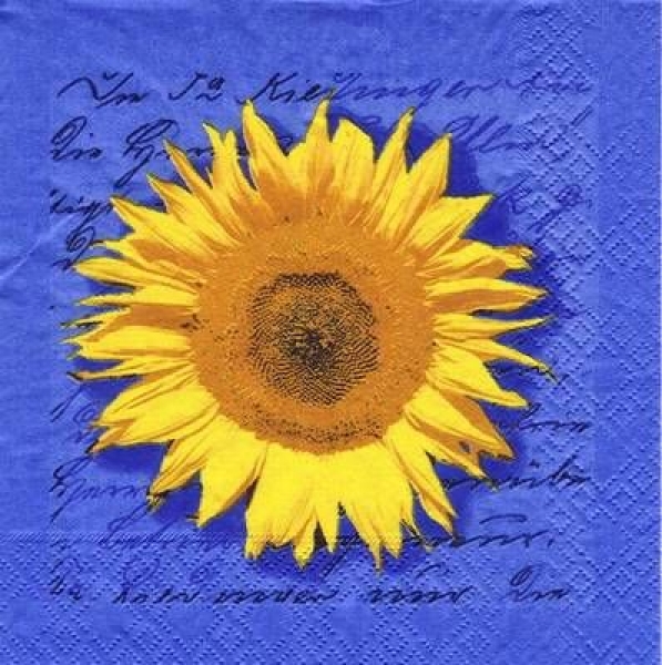 s5313 - Sonnenblume - blau - Servietten - Packung - 20 Stück