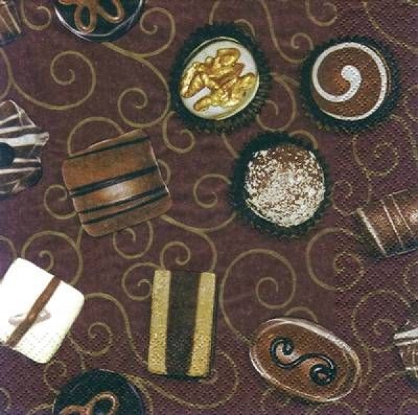 s5345 - Praline - chocolate - Servietten - Packung - 20 Stück