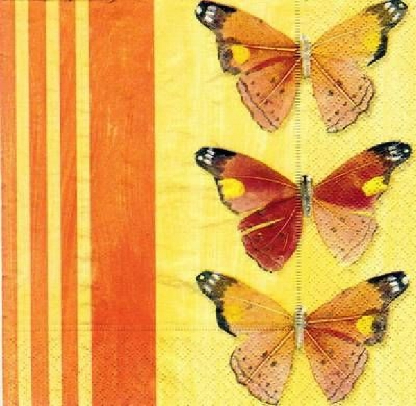 s5428 - Three Butterflies - Servietten - Packung - 20 Stück.