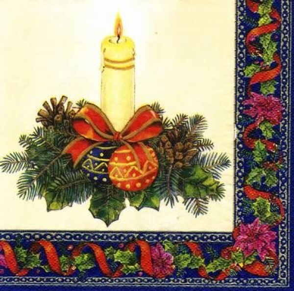 s5485 - Decorated Frame - dark blue - Napkins - Package - 20 pcs.