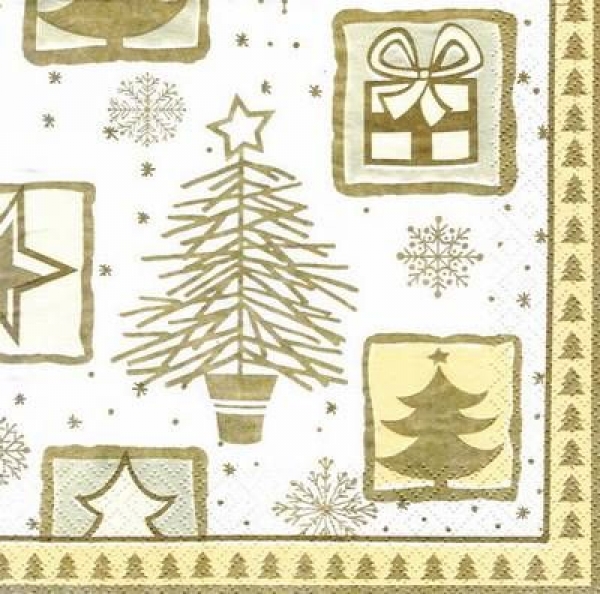 s5486 - Trandy - gold - Napkins - Package - 20 pcs.