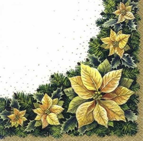 s5487 - Winter Flower - white - Servietten - Packung - 20 Stück