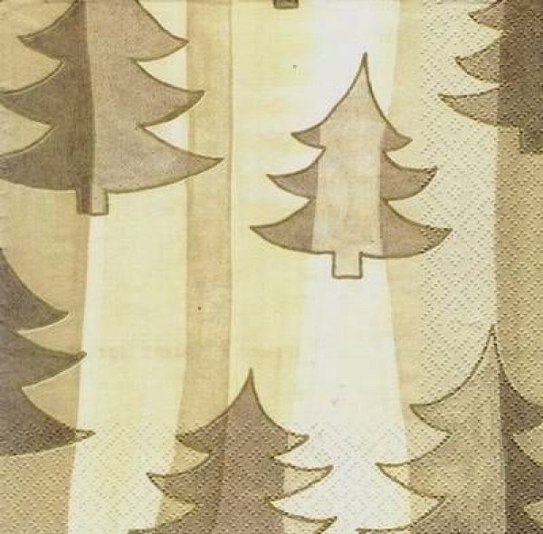 s5489 - Christmas Forest - cream/gold - Servietten - Packung - 20 Stück