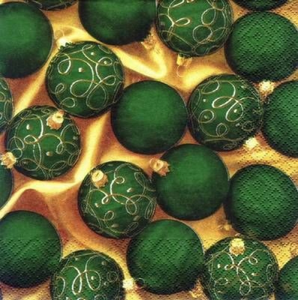 s5497 - Glass Ball - green - Servietten - Packung - 20 Stück