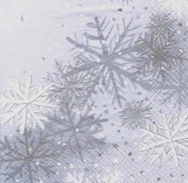 s5508 - Snowing - grau/silver - Napkins - Package - 20 pcs.