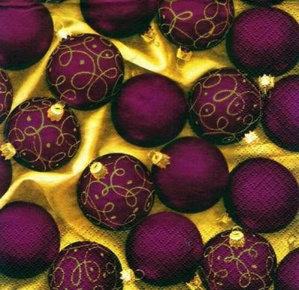 s5509 - Glass Ball - purple - Napkins - Package - 20 pcs.