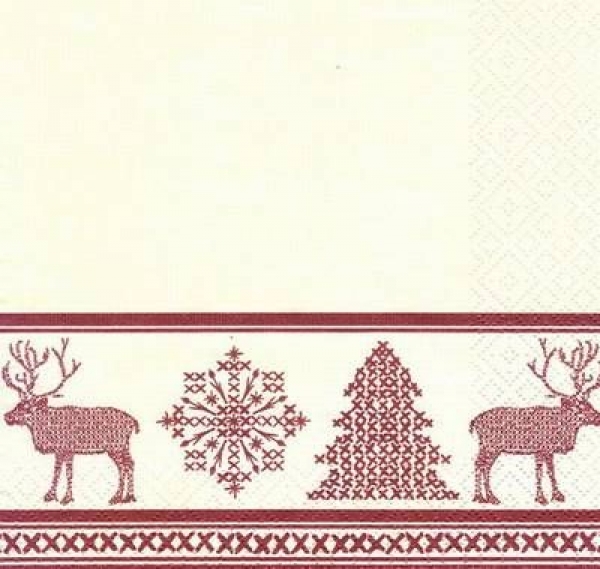 s5528 - Needlework - red - Servietten - Packung - 20 Stück