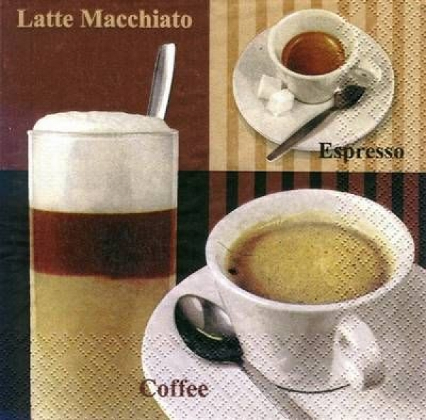 s5686 - Macchiato - braun - Servietten - Packung - 20 Stück.