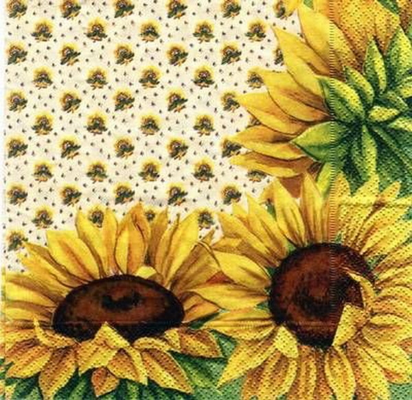 s5816 - Sonnenblumenrand - Servietten - Packung - 20 Stück