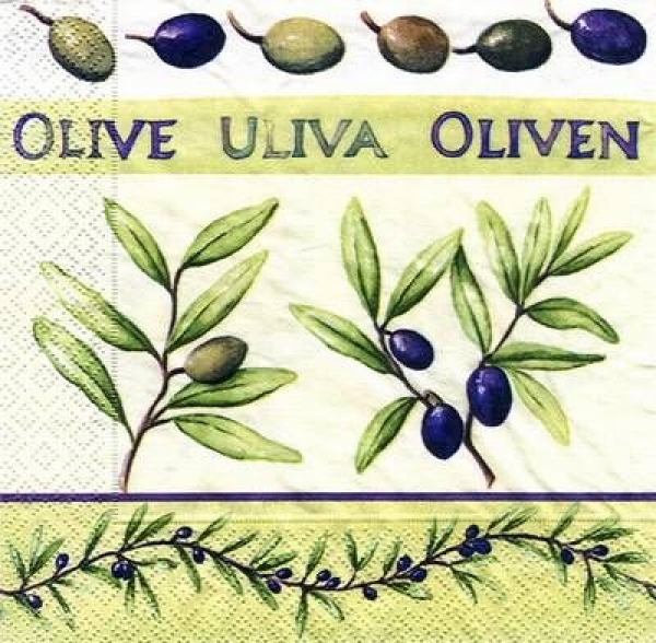s5819 - Oliven - Servietten - Packung - 20 Stück
