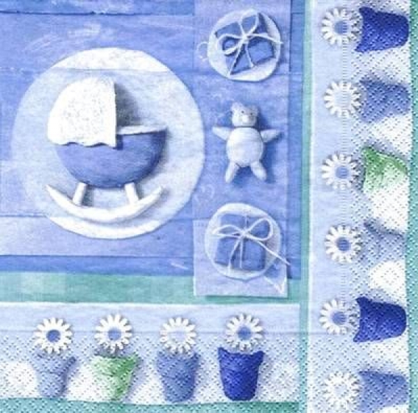 s5883 – Baby – blau – Servietten – Packung – 20 Stück