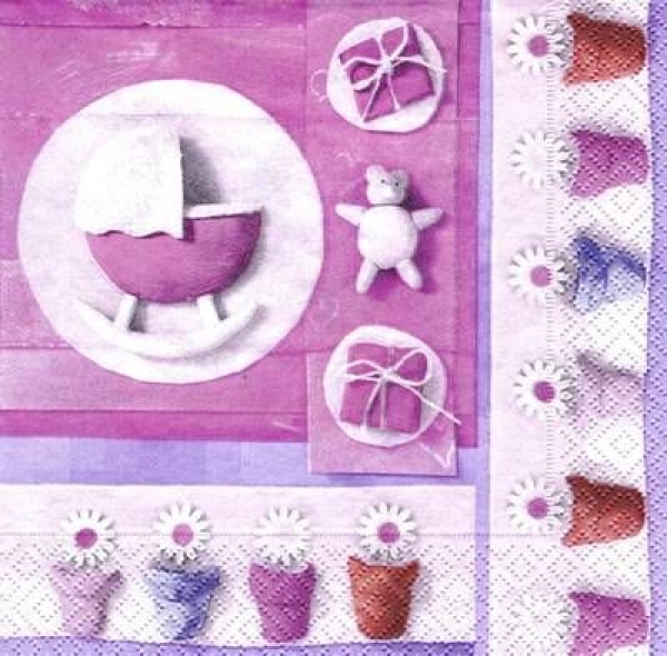 s5884 – Baby – rosa – Servietten – Packung – 20 Stück