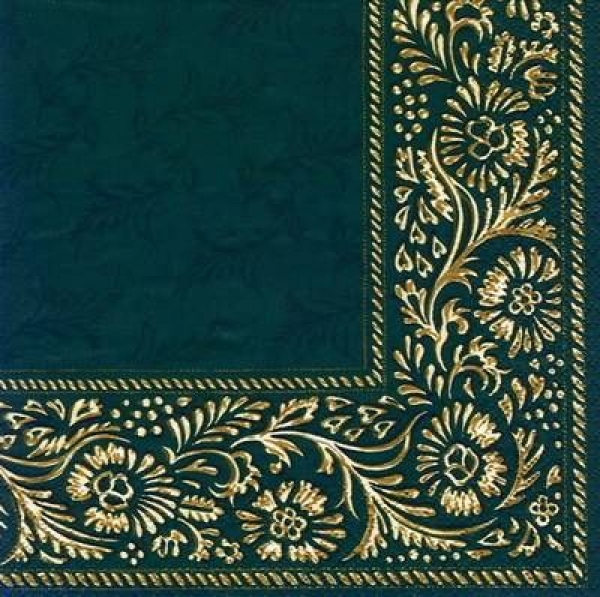 s5912 - Florid - dark green - Napkins - Package - 20 pcs..