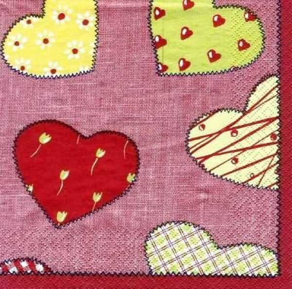 s5913 - Hearts - orange - Servietten - Packung - 20 Stück.