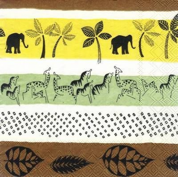 s6002 - Safari - brown - Servietten - Packung 20 Stück