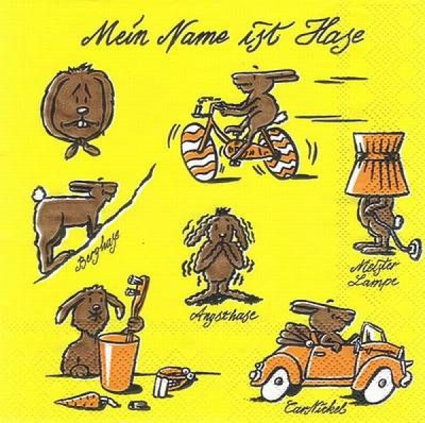 s6080 – Mein Name ist Hase – Servietten – Packung – 20 Stück