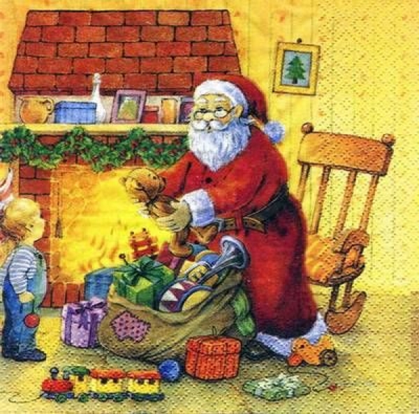s6126 - Holy Night with Santa - Servietten - Packung - 20 Stück