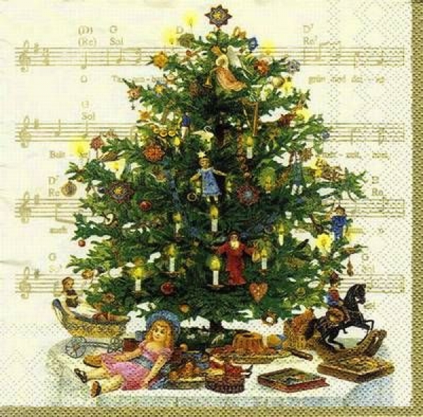 s6224 - O Tannenbaum - cream - Serviette von IHR - Packung - 20 Stück