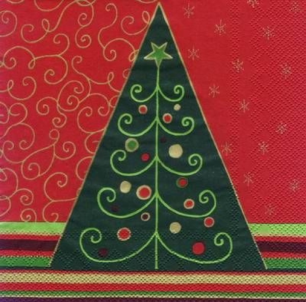 s6311 - Sapin - red green - Napkins - Package - 20 pcs.