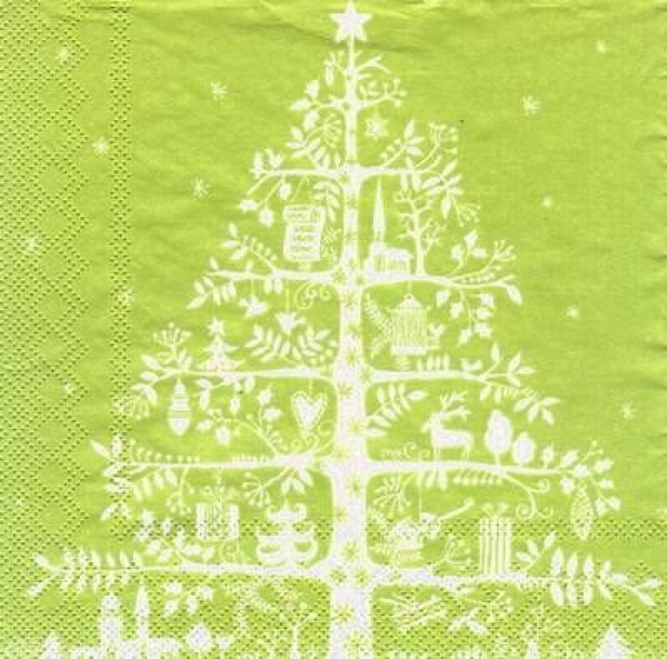 s6314 - Jingle Tree - green - Napkins - Package - 20 pcs.