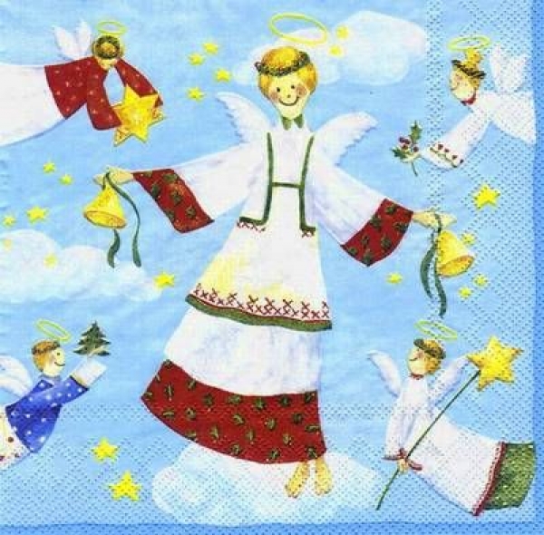s6384 - Heavenly Hosts - light blue - Servietten - Packung - 20 Stück