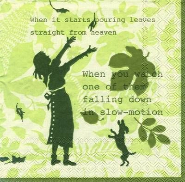 s6388 - Fall Poem - green - Servietten - Packung - 20 Stück