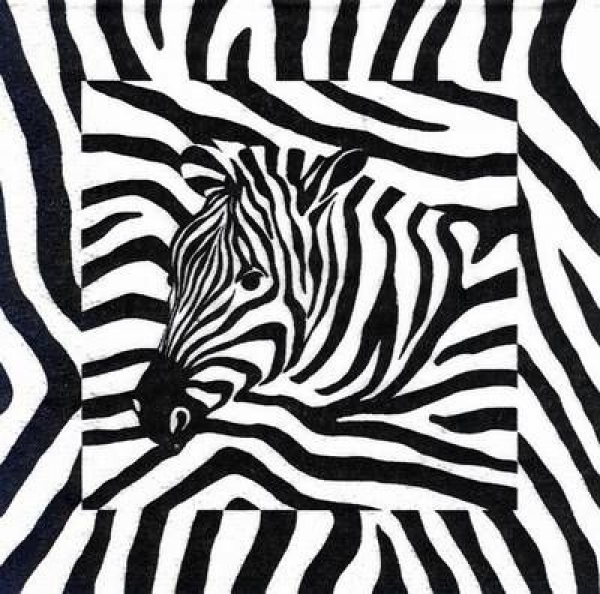s6473 - Zebra - Servietten - 33 x 33 cm - Packung - 20 Stück