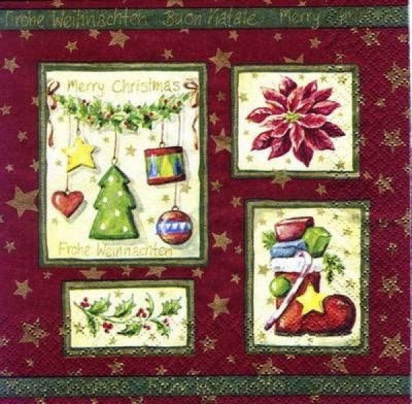 s6525 - Tilo - rot - Napkins - Package - 20 pcs.