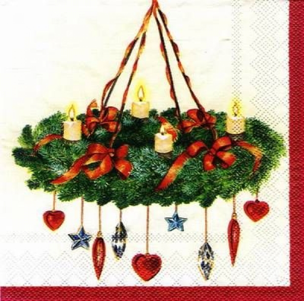 s6647 - Christmas Wreath - Servietten - Packung - 20 Stück.