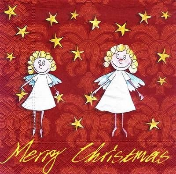 s6731 - Two Sweet Angels - red - Servietten - Packung - 20 Stück.