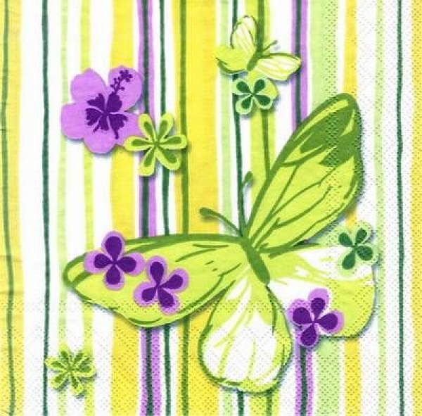 s6885 - Smart Girl Butterflies - yellow - Servietten - 33 x 33 cm - Packung - 20 Stück