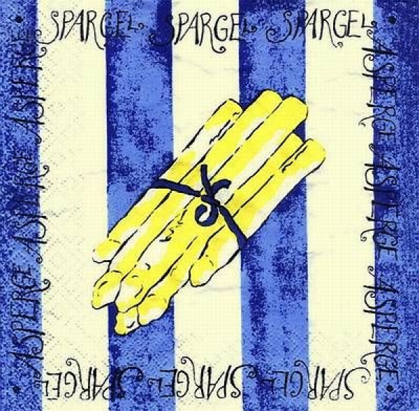 s7074 - Spargel – blau/weiß - Servietten - Packung - 20 Stück