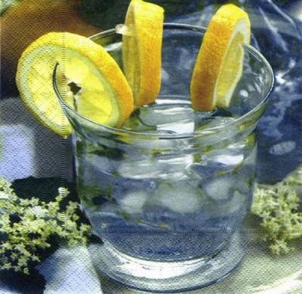 s7079 - Glass with Lemon - Napkins - Package - 20 pcs.