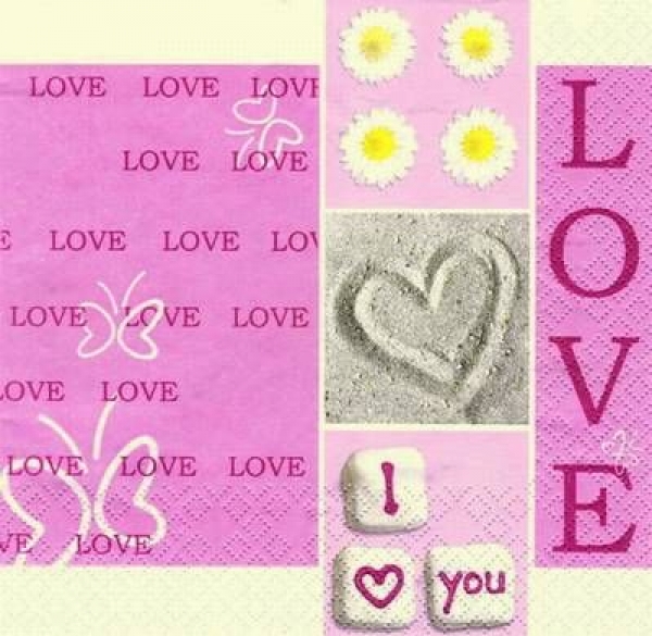 s7099 - I love you - Servietten - Packung - 20 Stück